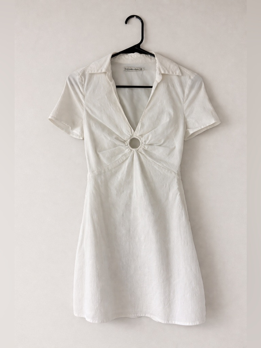 Abercrombie & Fitch White Mini Dress with Center Ring